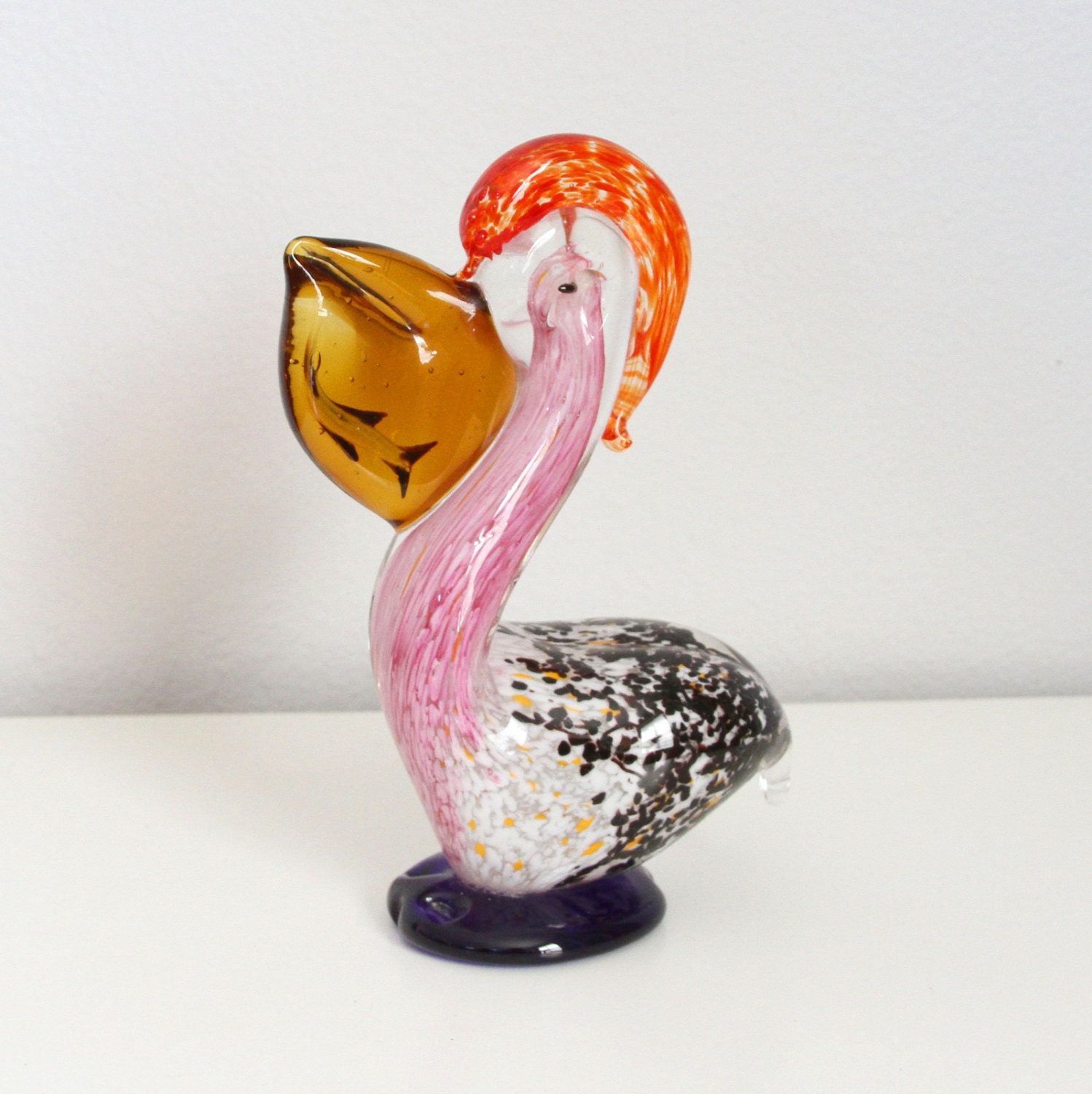 Collectible Murano Art Glass Pelican Bird Figurine