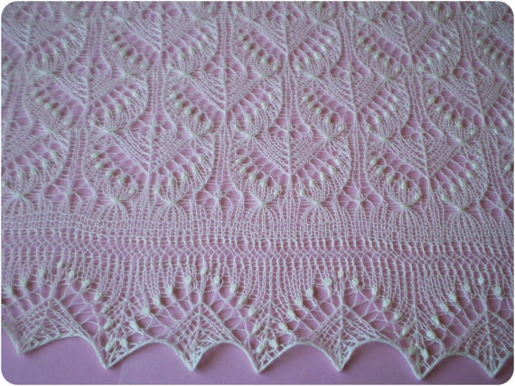 knitted christening shawl