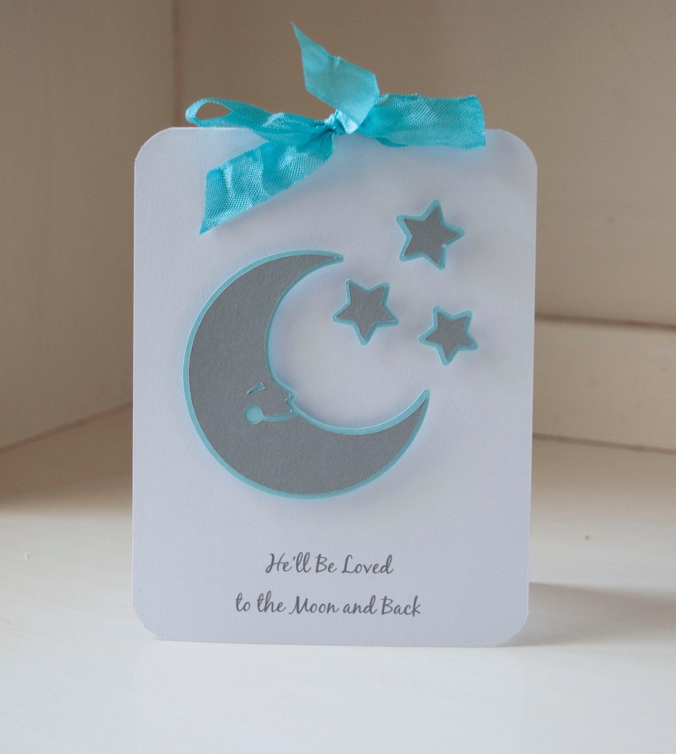 Baby Shower Invitations Moon and Stars Baby Boy Invites Thank