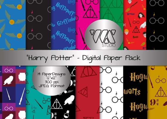 Original Modern Harry Potter Inspired Digital Paper Background