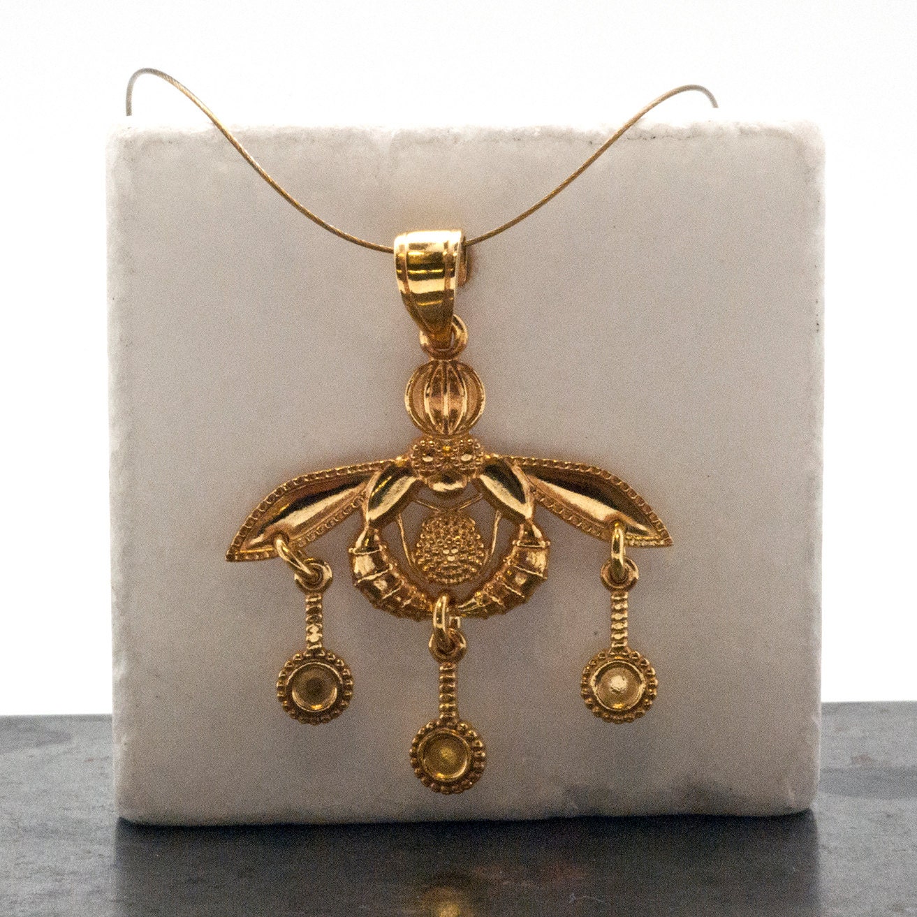 Greek Minoan Gold Bees Necklace