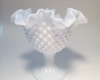 Vintage Hobnail Milkglass Small White Bowl