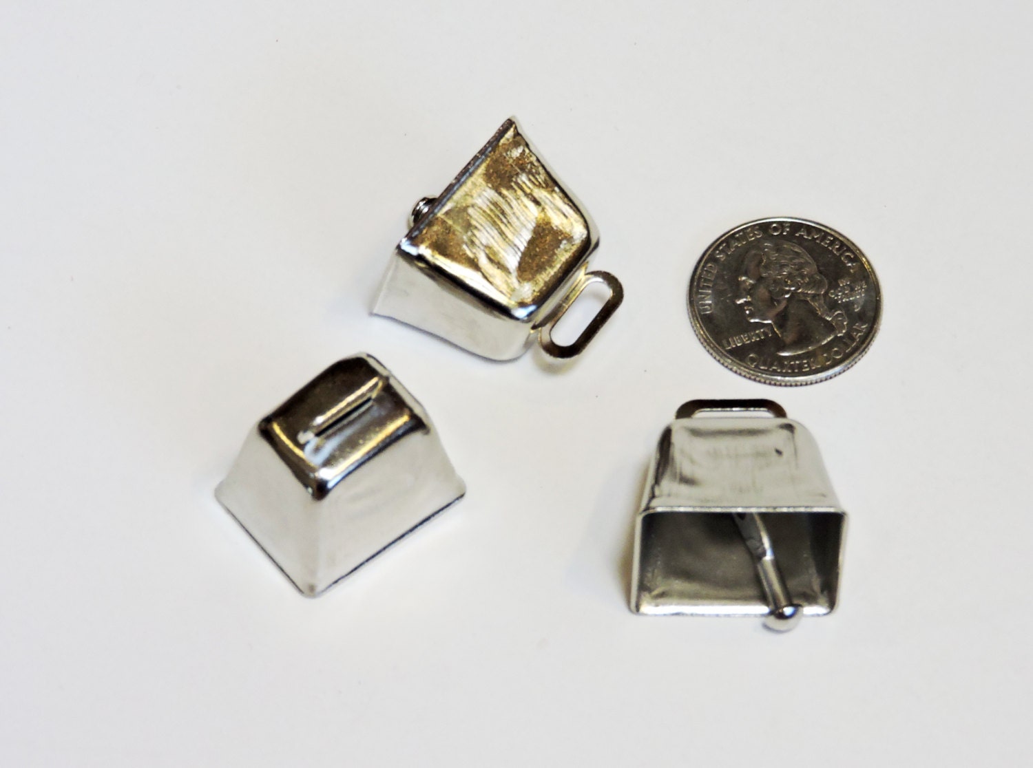 Silver Cow Bells Shiny Metal Craft Supply Small Ringing