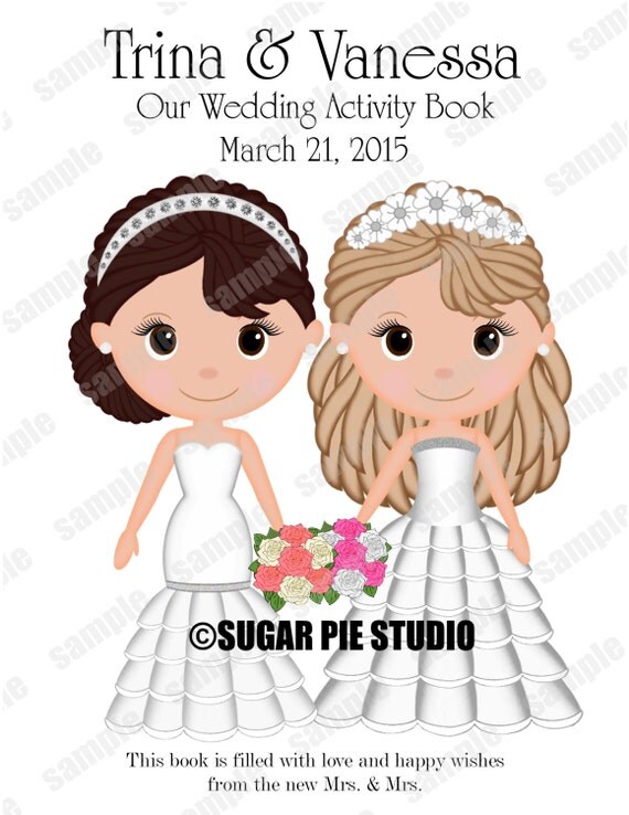 Same sex gay wedding activity coloring book wedding favor Kids