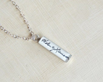 CUSTOM Handwriting Necklace - Handwriting Jewelry - Actual Handwriting - Sterling Silver - Signature - Mother's Day Gift - Memorial Jewelry