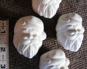 4, santa napkin rings, christmas napkin rings,Christmas decoration, holiday napkin rings, Santa Claus, Ready to paint,Ceramic bisque,u-paint