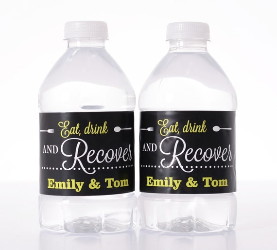 Vintage Wedding Decor - Personalized Water Bottle Decorations - Wedding Water Labels - Waterproof Water Bottle Labels Il_570xn