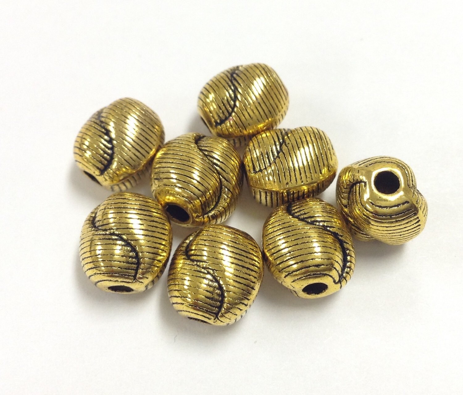 8 Gold plated bead Spacers