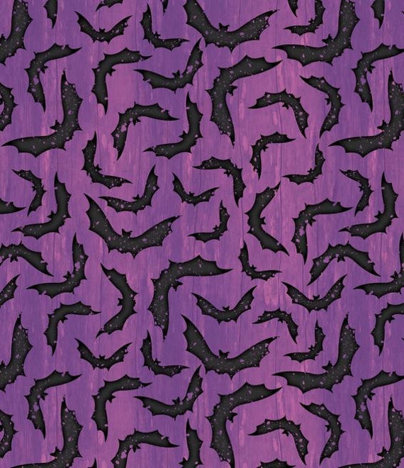 Wilmington Prints Every Witch Way Bats Purple