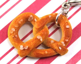 soft pretzel charm kawaii polymer clay charms miniature food jewelry polymer clay food charm auntie anne's hot pretzel pretzel necklace