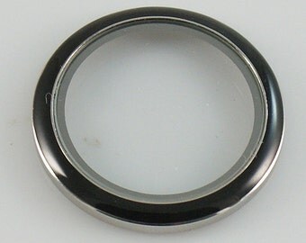 30mm Stainless Steel Black Enamel Screw Cover ONLY for Floating Locket Base FL0051