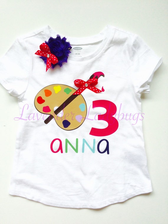 Paint party birthday shirt personalized girl by LavenderLadybugsNY
