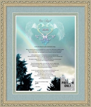 rainbow bridge poem print personalized 8x10 print by animalfancy