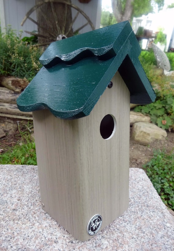 Modern Bluebird house PVC Cedar Bird house fully functional