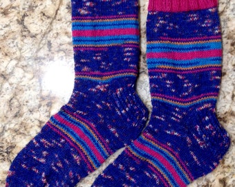 Hand Knit Mens or Womens Wool Socks - Regia Sock Yarn (S-175)