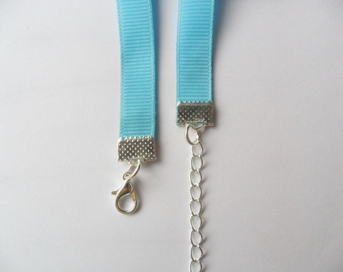 Light Blue choker necklace with a width of 3/8” (pick your neck size) Ribbon Choker Necklace