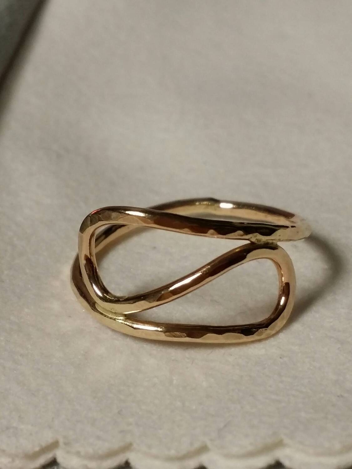 Thin gold ring gold filled wire ring swirl design ring thin