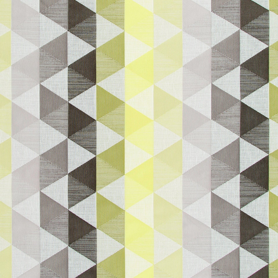 Modern Charcoal Grey and Yellow Geometric Upholstery Fabric