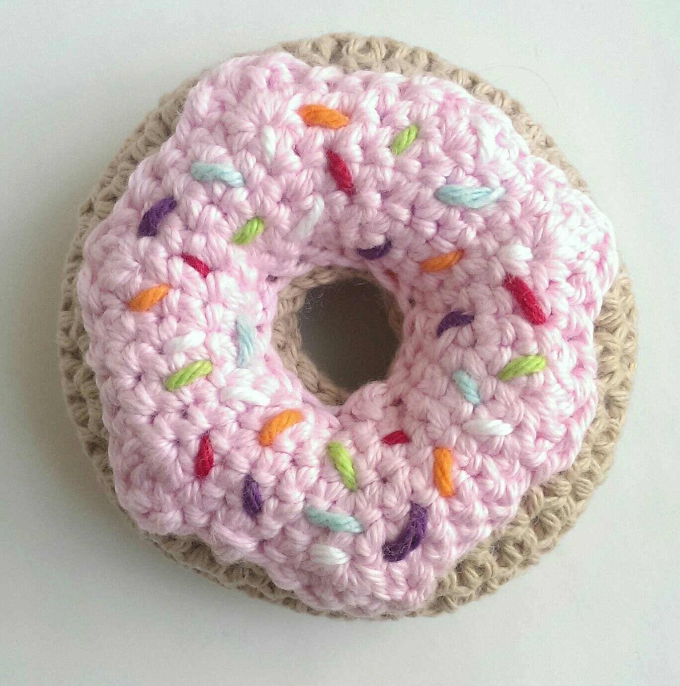 Toy crochet donuts SET of THREE baby toys party favors