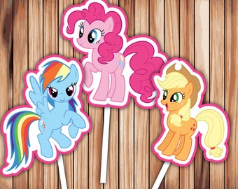 My Little Pony Cupcake Toppers Party Decor Printable Digital Birthday cupcake toppers - INSTANT Download