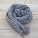 Linen scarf, scarf with knot fringe, linen scarves, scarf linen, linen shawl, pure linen scarf, women scarf, men scarf, soft scarf