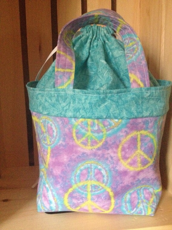 Homemade insulated lunch bag/ tote purple peace