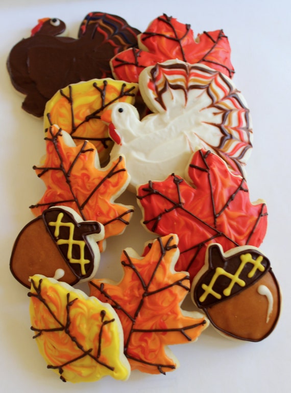 Thanksgiving Variety Sugar Cookies With Buttercream Frosting