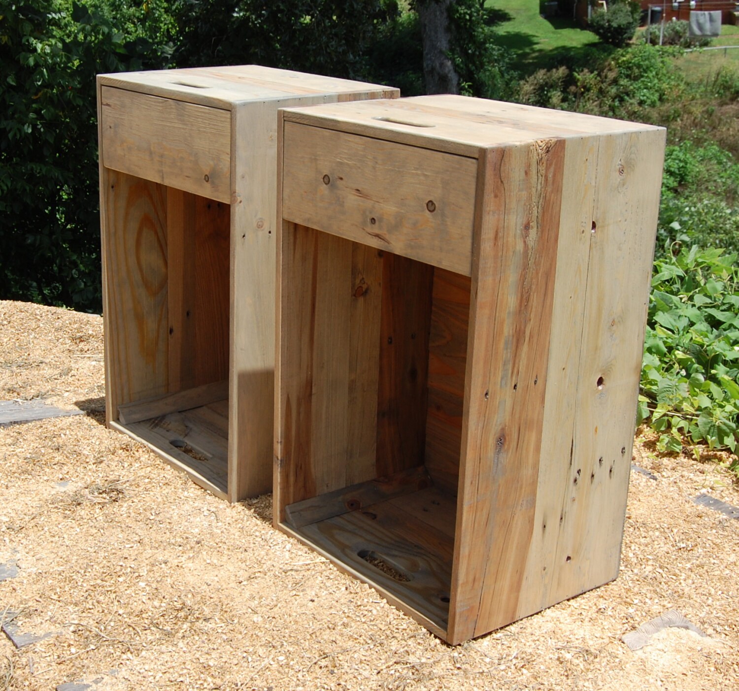 Pair of Wooden Crates/ Nightstands/ Side Tables/ Drawers/