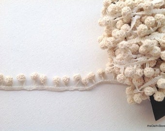 Crocheted Cotton PomPom Trim Ball Fringe Trim