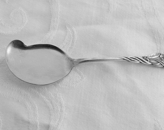 Sterling Silver Baby Spoon Pusher Forget-Me-Not Flowers Baby Gift Christening New Baby