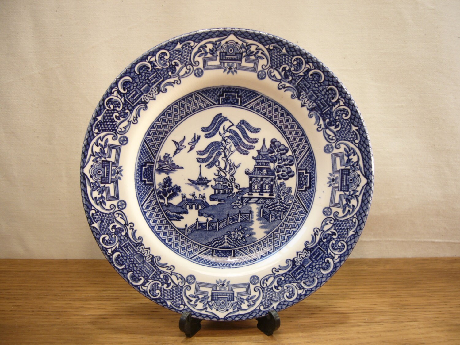 Vintage 1970s English Ironstone Pottery blue by FieldfareVintage