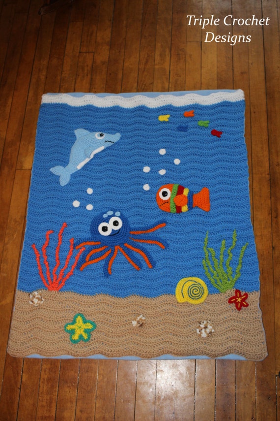 Crocheted Under the Sea Blanket/ Under the Sea/ Crocheted