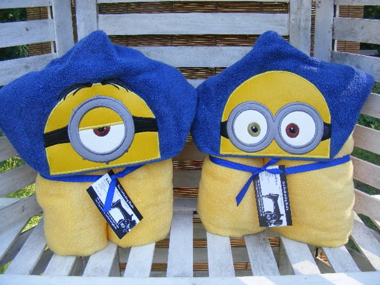 Hooded Towel Yellow Minion Great for the by SewEnchantingStudio