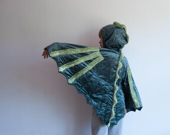 Green Dragon Costume, Toddler Boy Halloween Costume, Kid Birthday Party Costume, Dinosaur Costume, Petrol Green