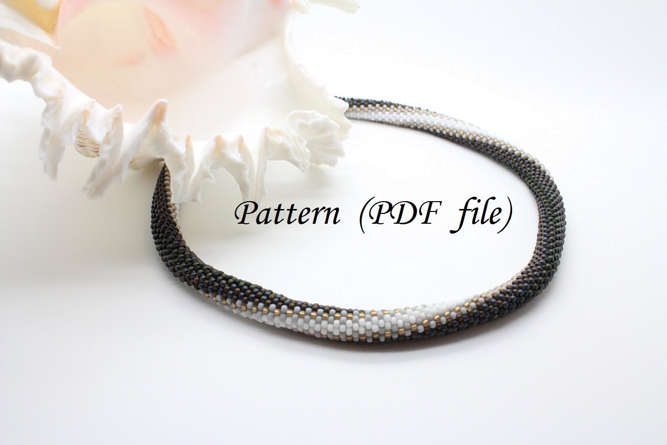 crochet rope necklace pattern by Rope Bead Beaded Necklace Crochet Pattern Gertrude Inulitka