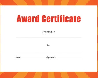 Gymnastics Award Certificate Dance Award PRINTABLE DIGITAL Gymnastics Award Certificate Dance Award PRINTABLE DIGITAL