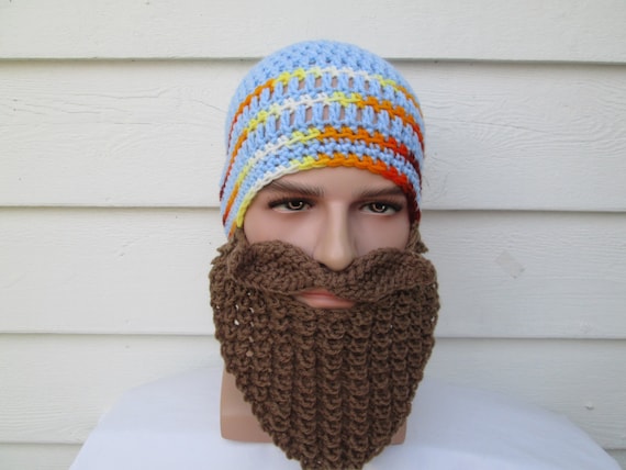 Knitted long beard hat Beard Beanie Wild Man by Ritaknitsall