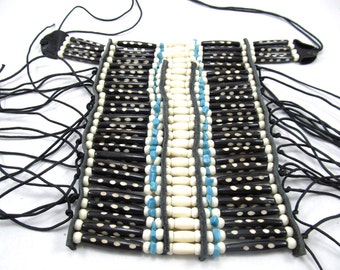 Bone Breastplate, Turquoise and Buffalo Bone Choker, Half Breastplate, Ceremonial Regalia, Native American Inspired Hairpipe Breastplate
