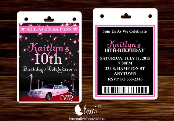 out polish i get of carpet the nail Carpet Pink Limo Pass VIP Red Birthday Invitation Invitation