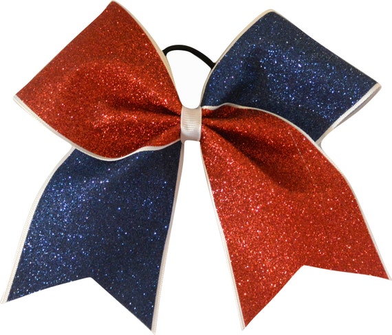 Red and Navy Blue Cheer Bow High School Team by SparkleBowsCheer