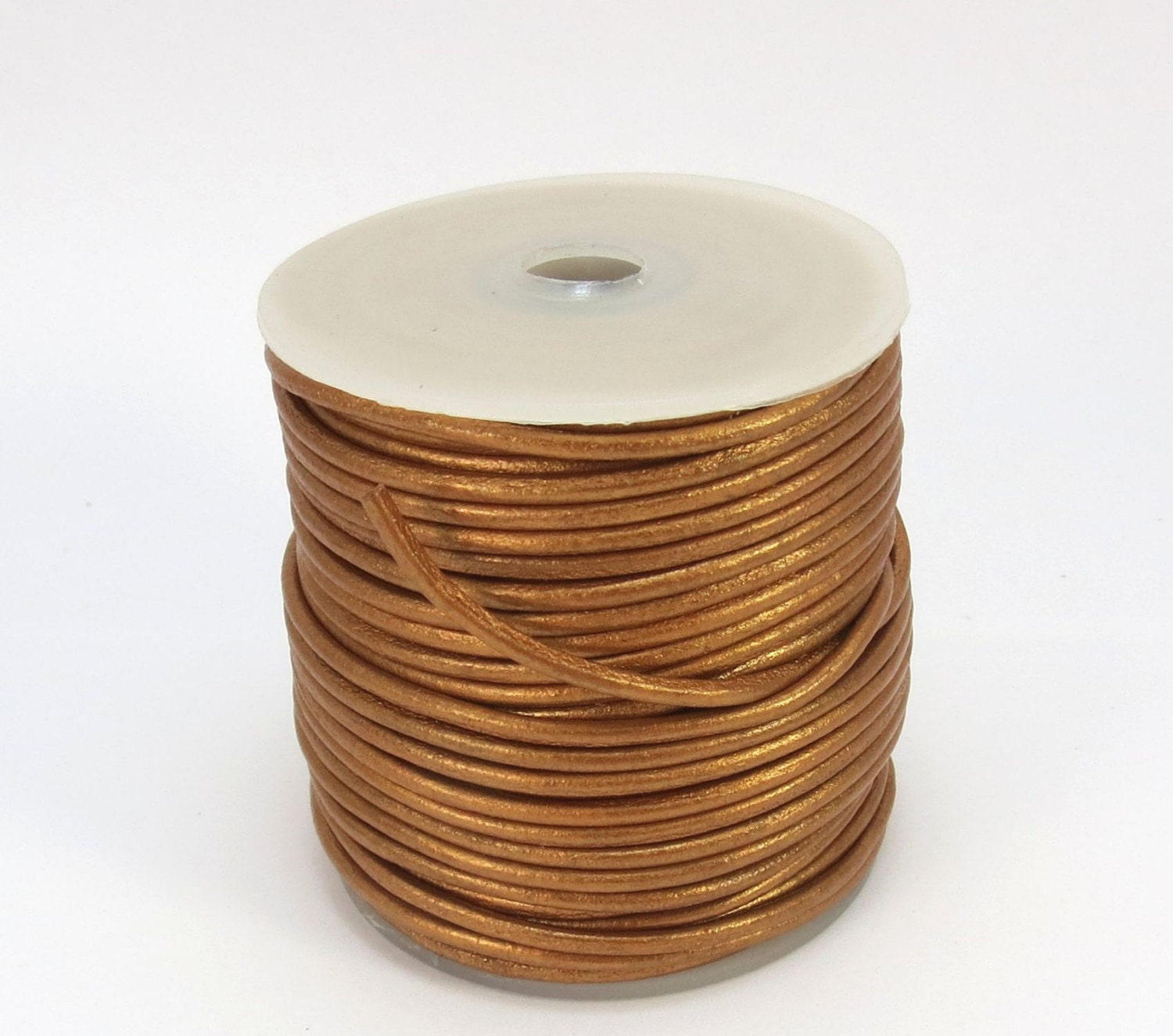 Bronze Leather Cord, 2mm Metallic Bronze Leather Cord, 25 Yards