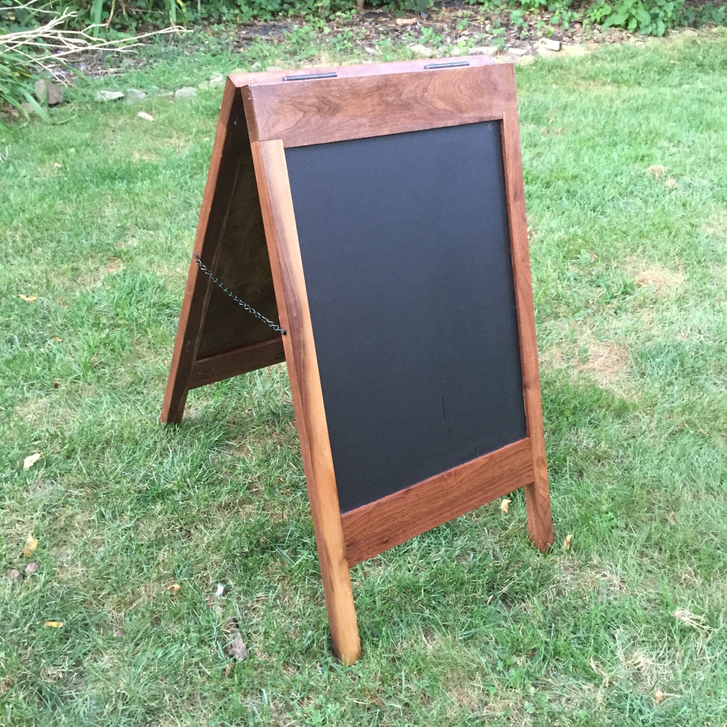 Sandwich Board Sign Sidewalk Sign Solid Walnut Chalkboard