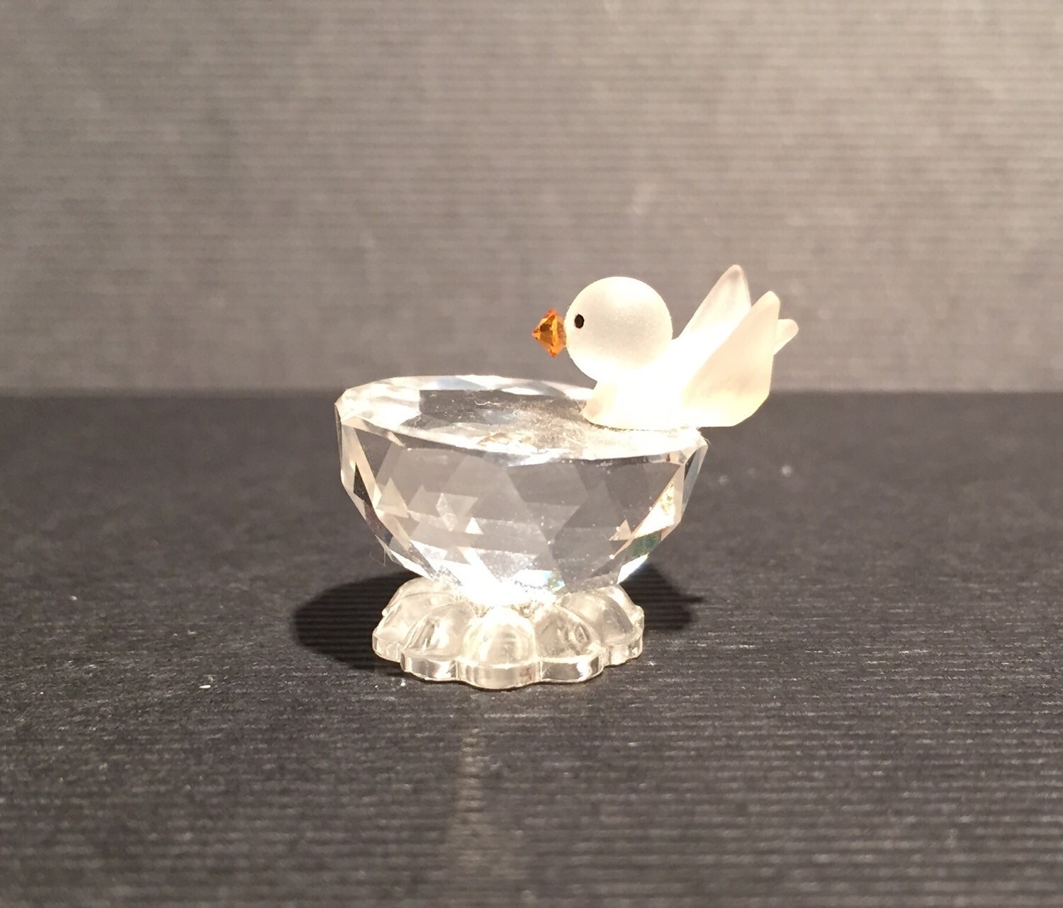 SALE Vintage Swarovski Crystal Bird on the Bath Figurine