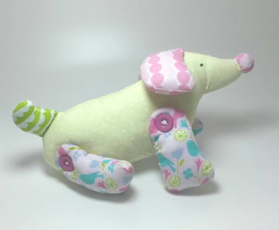 Sausage dog pincushion plush toy teddy with by SallysLittleStore