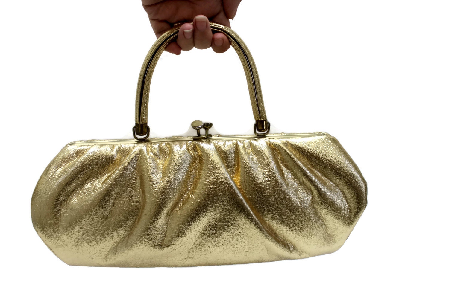 gold lame purse