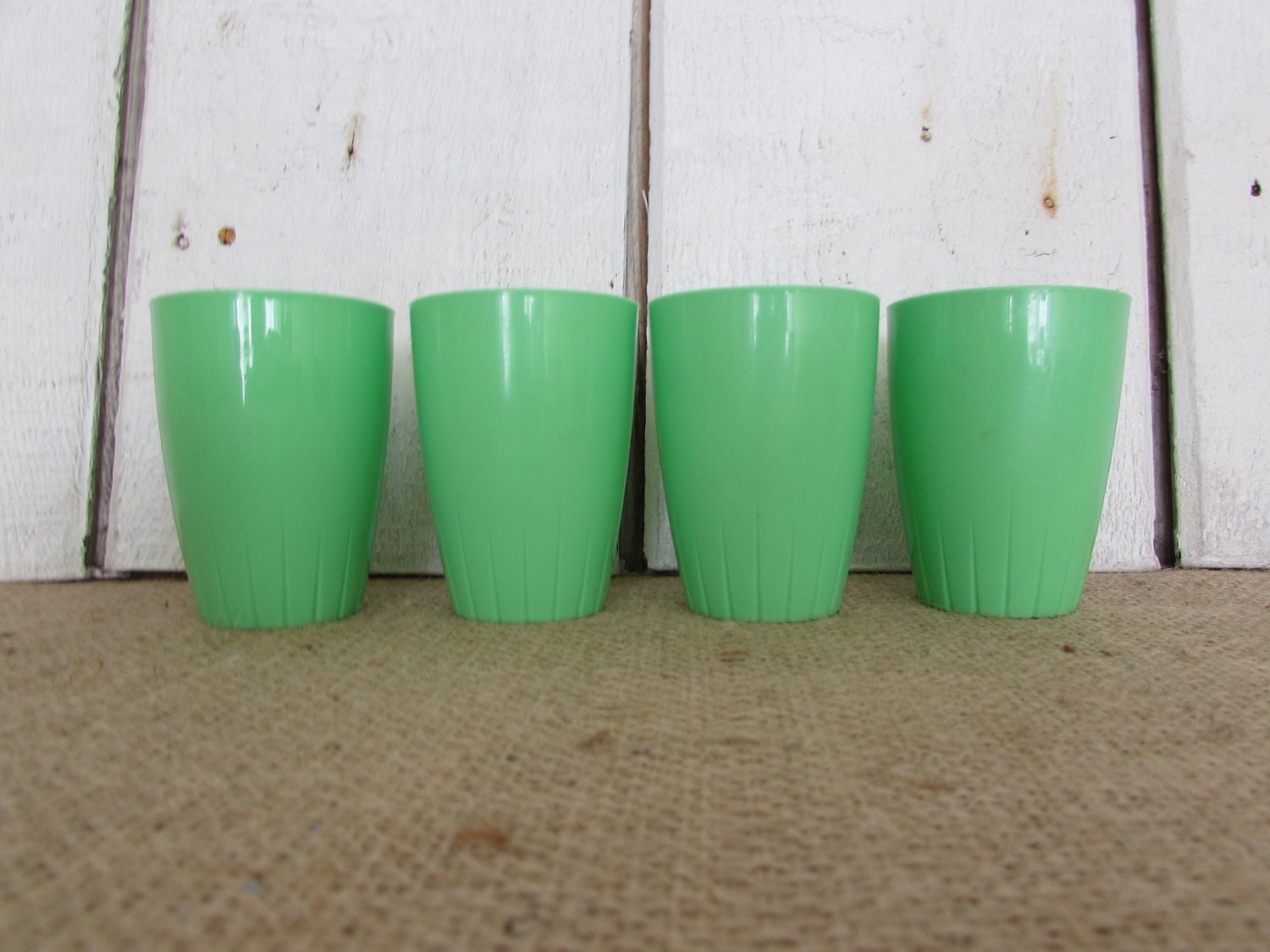 Four Vintage Steri Lite Plastic Juice Glasses SteriLite