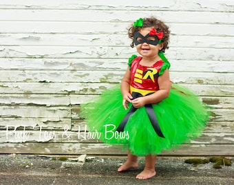 Robin costume- Robin tutu costume- Robin costume dress- Robin dress-Robin tutu