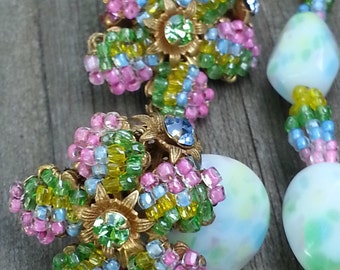 Miriam Haskell Necklace, Miriam Haskell Earrings, Miriam Haskell Demi-Parure, Signed Miriam Haskell Jewelry, Frank Hess, Estate Jewelry