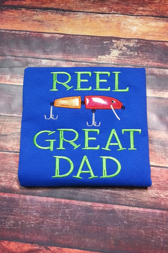 Download Reel Great Dad Embroidered Shirt Fishing shirt Fathers Day