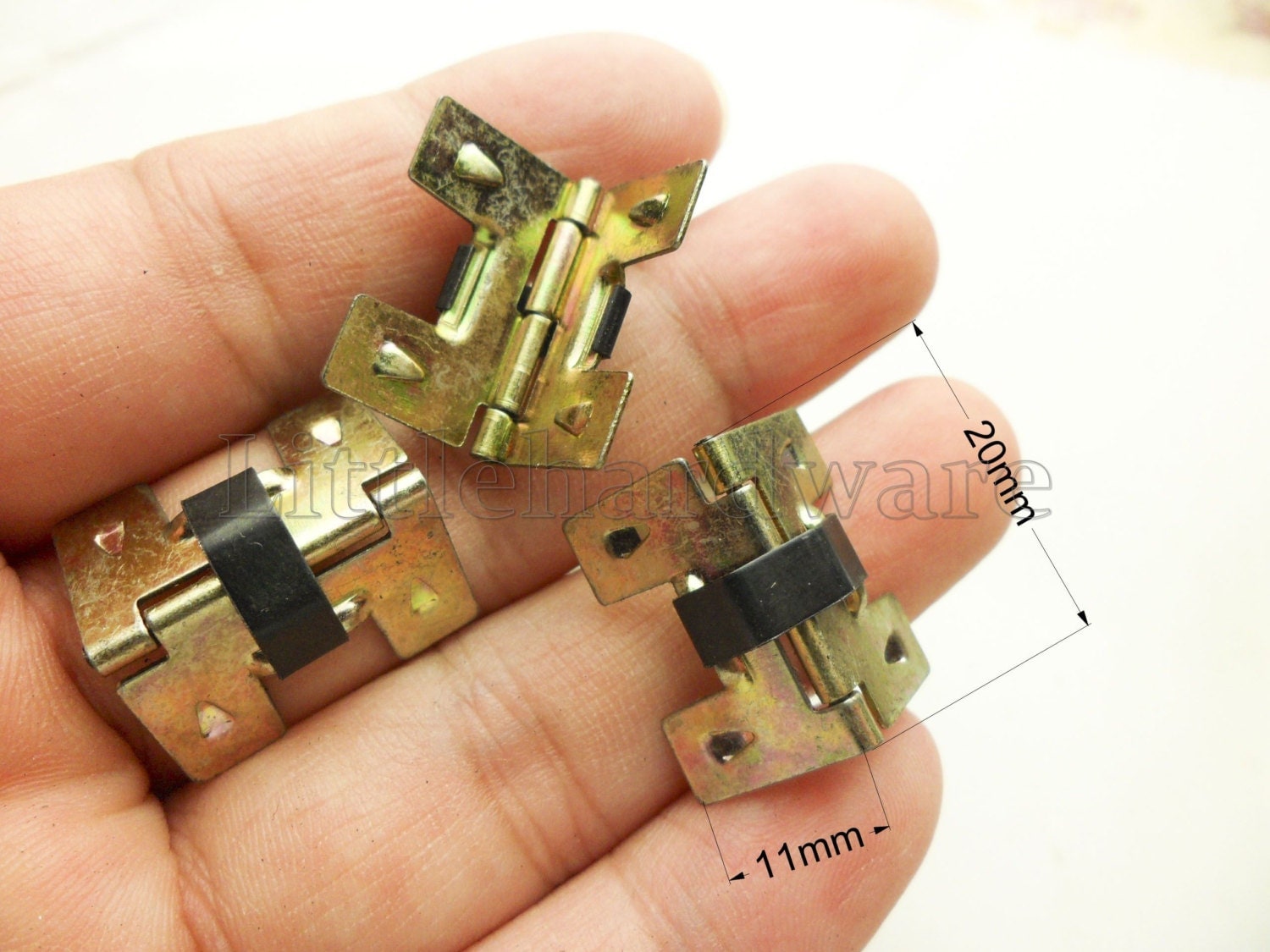 10 pcs metal Color Plating Iron Spring Hinges small hinges